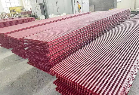 플라스틱 바닥 Grating 커버 폼드 4x8 유리섬유 Grating Frp 385mm 보행도로 GRP Grating